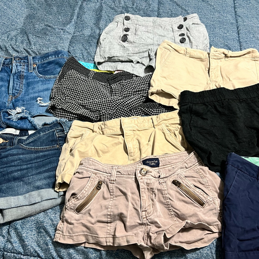 Various shorts- sizes 2 & 4 from American Eagle, Abercrombie, Target & Express